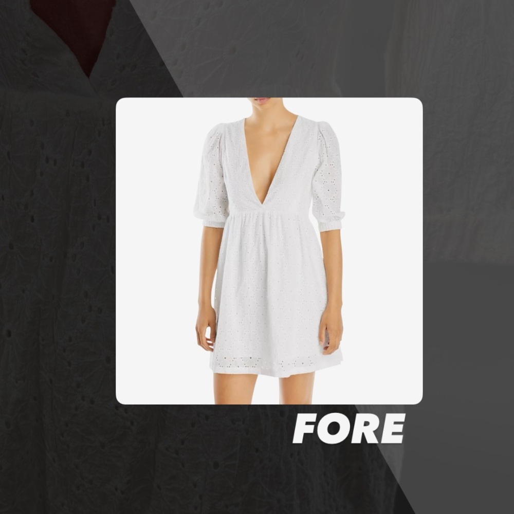 NWOT Fore Floral Eyelet Puff Sleeve Dress